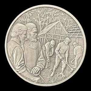 Vintage Medal History of Colonial America Pewter Coin John Smit